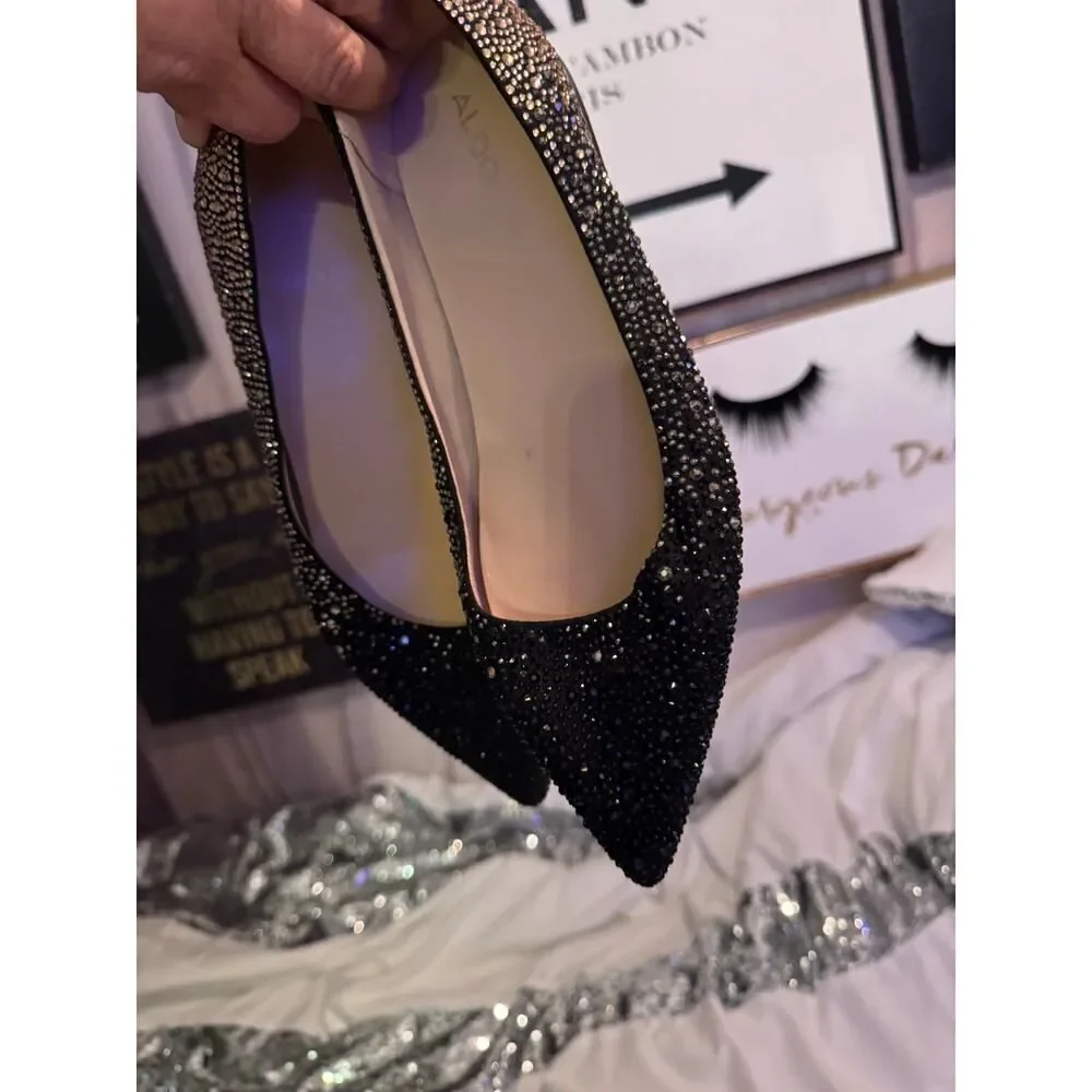 Pointed toe ombre bling rhinestone/diamond/crystal flat/shoe ballerna ballet